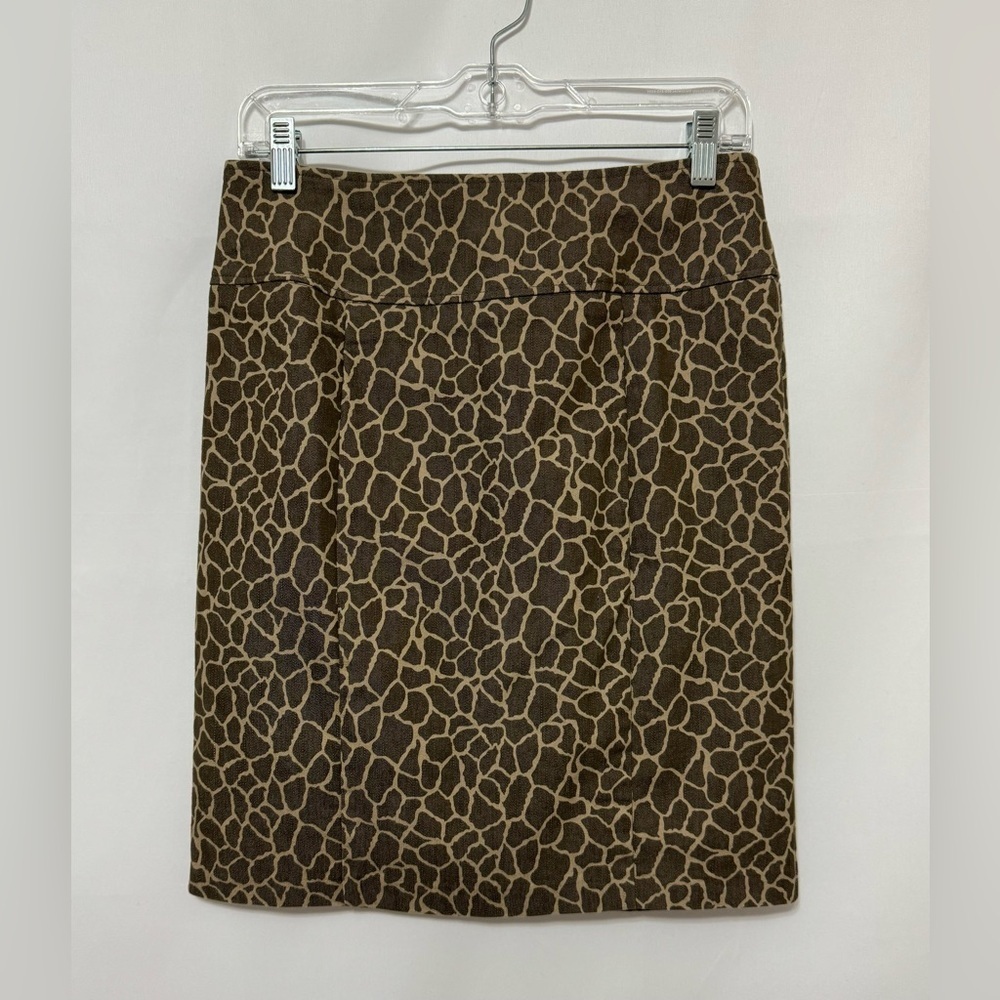 New York Clothing Company Giraffe Print Skirt Size 4 Animal Print Pencil